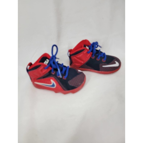 NIKE LEBRON XII RED TODDLER BLACK SHOES 685185-601 SIZE 5C - Picture 3 of 8